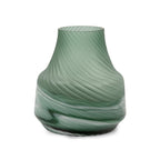 Vase décoratif contemporain en verre tourbillonnant vert givré Allan Andrews