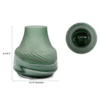 Vase décoratif contemporain en verre tourbillonnant vert givré Allan Andrews