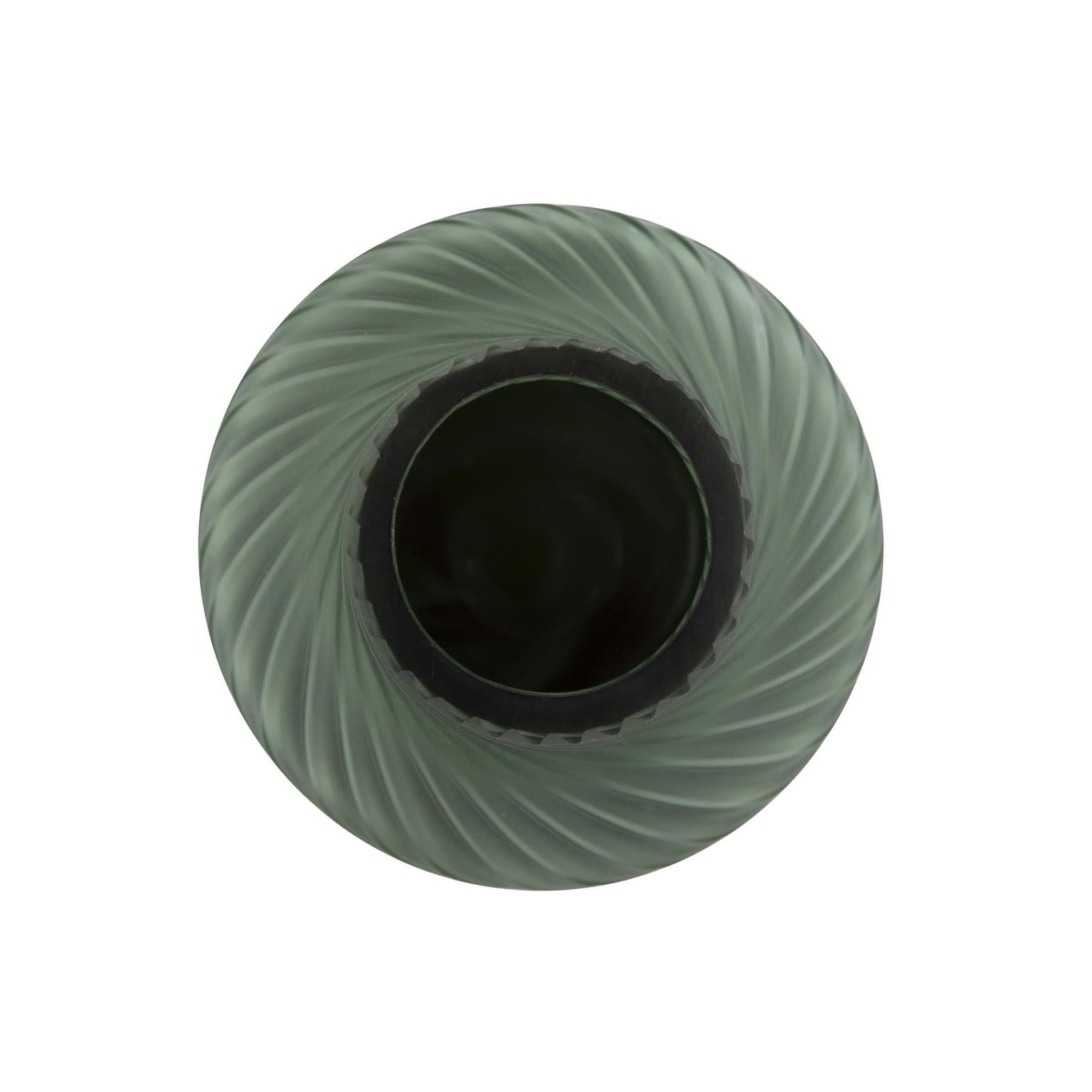 Vase décoratif contemporain en verre tourbillonnant vert givré Allan Andrews