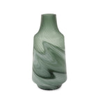 Vase décoratif contemporain en verre tourbillonnant vert givré Allan Andrews
