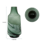 Vase décoratif contemporain en verre tourbillonnant vert givré Allan Andrews