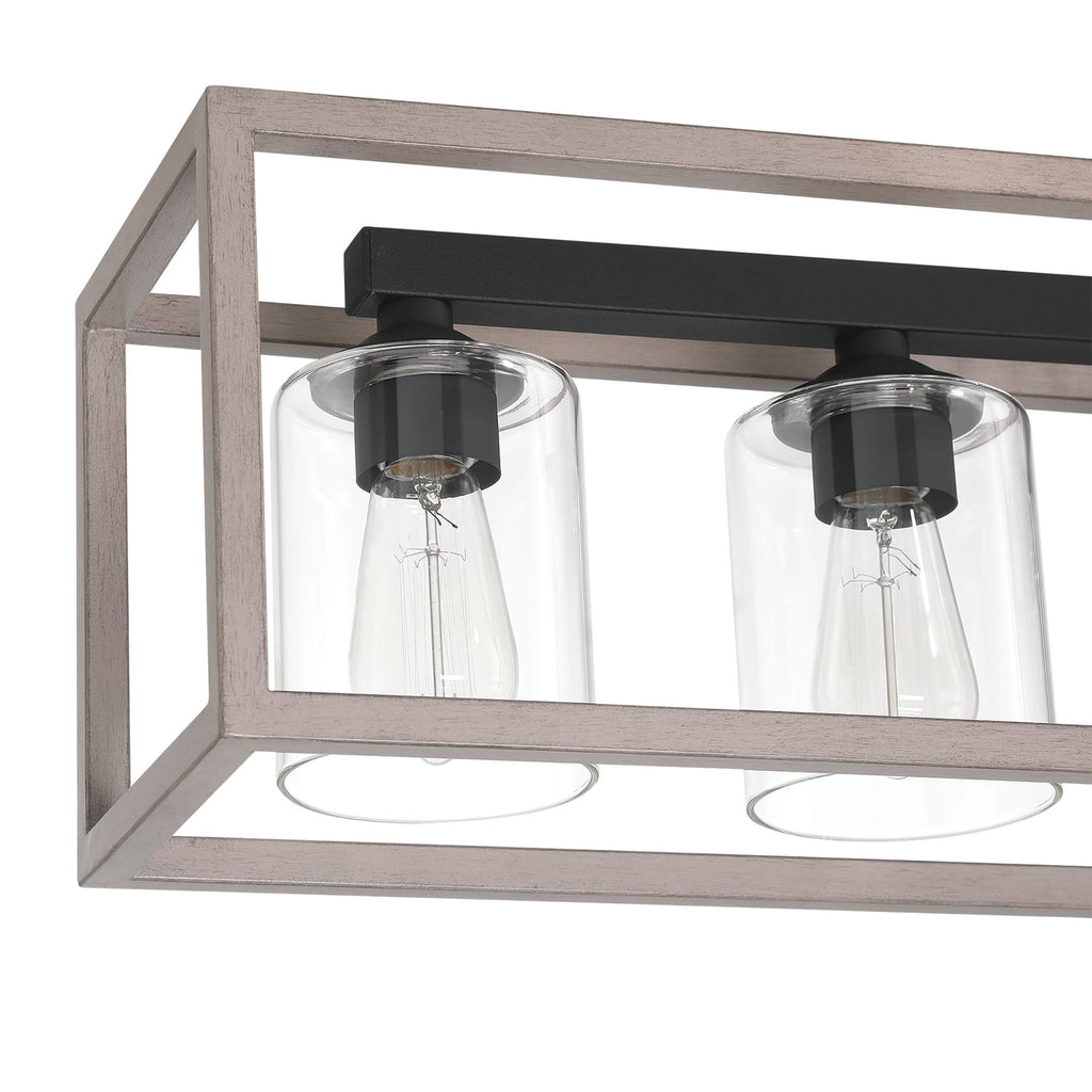 Lustre linéaire rectangulaire Allegray Farmhouse de 52 po à 7 lumières pour îlot de cuisine