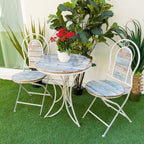 Ensemble bistrot intérieur/extérieur 3 pièces en bois et métal Alpine Corporation, table et chaises pliantes, sièges de patio