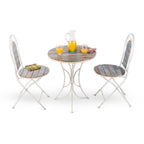 Ensemble bistrot intérieur/extérieur 3 pièces en bois et métal Alpine Corporation, table et chaises pliantes, sièges de patio