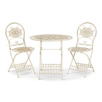 Ensemble bistrot intérieur/extérieur 3 pièces Alpine Corporation, table et chaises pliantes, sièges de patio, blanc
