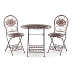 Ensemble bistrot ovale 3 pièces d'intérieur/extérieur Alpine Corporation, table et chaises pliantes, sièges de patio, bronze