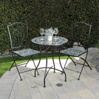 Ensemble bistrot 3 pièces en mosaïque de verre marbré intérieur/extérieur Alpine Corporation, table et chaises pliantes, sièges de patio