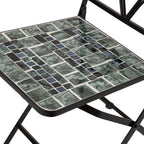 Ensemble bistrot 3 pièces en mosaïque de verre marbré intérieur/extérieur Alpine Corporation, table et chaises pliantes, sièges de patio