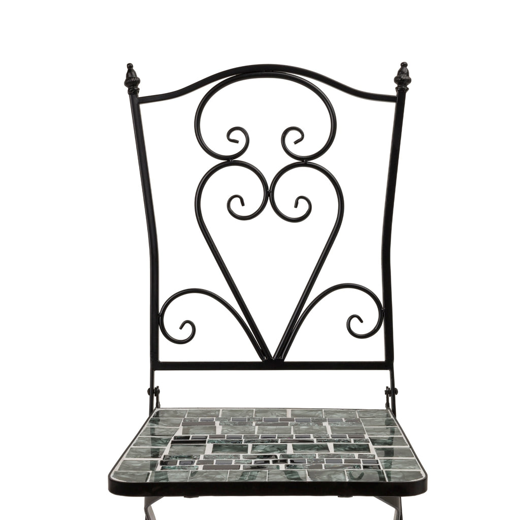 Ensemble bistrot 3 pièces en mosaïque de verre marbré intérieur/extérieur Alpine Corporation, table et chaises pliantes, sièges de patio