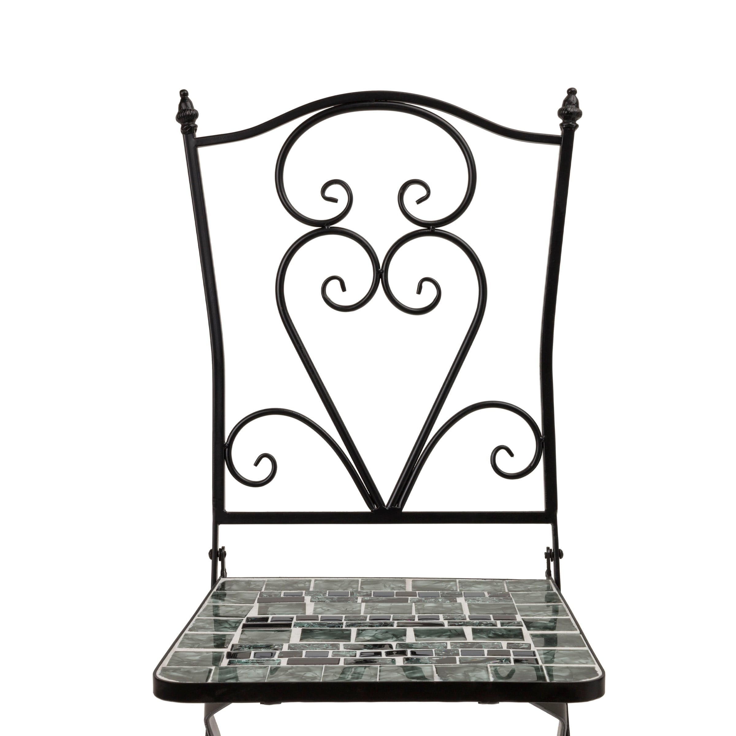 Ensemble bistrot 3 pièces en mosaïque de verre marbré intérieur/extérieur Alpine Corporation, table et chaises pliantes, sièges de patio