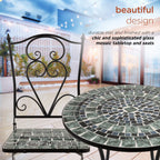 Ensemble bistrot 3 pièces en mosaïque de verre marbré intérieur/extérieur Alpine Corporation, table et chaises pliantes, sièges de patio