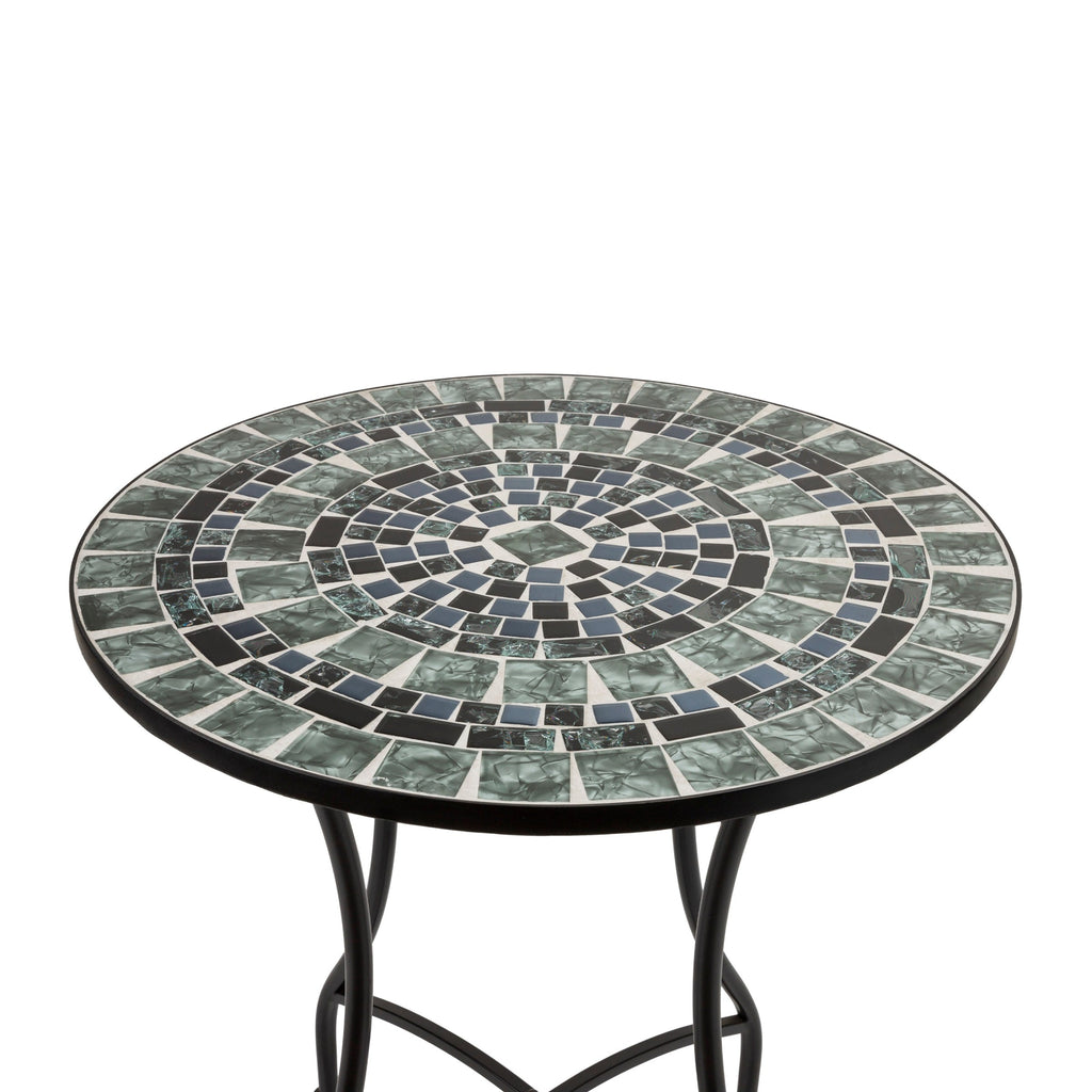 Ensemble bistrot 3 pièces en mosaïque de verre marbré intérieur/extérieur Alpine Corporation, table et chaises pliantes, sièges de patio