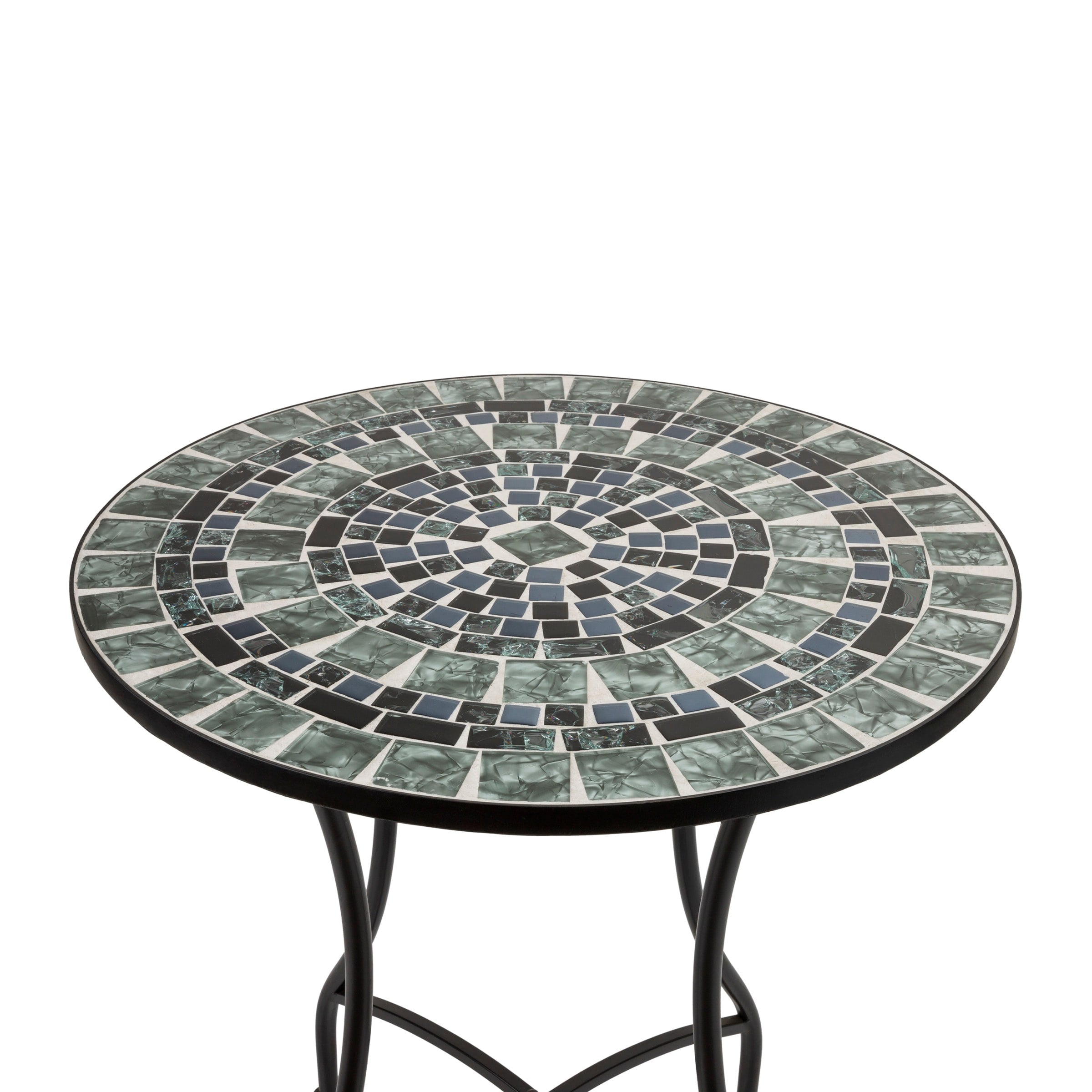 Ensemble bistrot 3 pièces en mosaïque de verre marbré intérieur/extérieur Alpine Corporation, table et chaises pliantes, sièges de patio