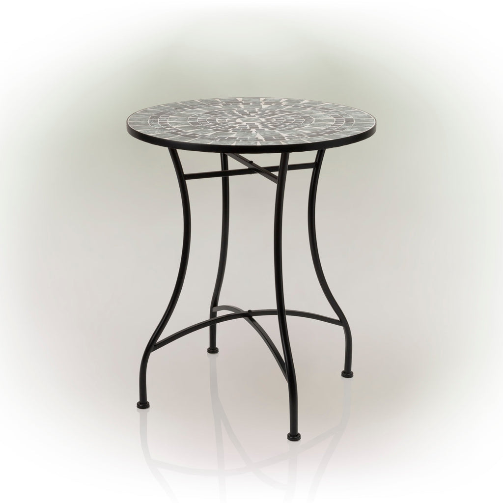Ensemble bistrot 3 pièces en mosaïque de verre marbré intérieur/extérieur Alpine Corporation, table et chaises pliantes, sièges de patio