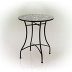 Ensemble bistrot 3 pièces en mosaïque de verre marbré intérieur/extérieur Alpine Corporation, table et chaises pliantes, sièges de patio