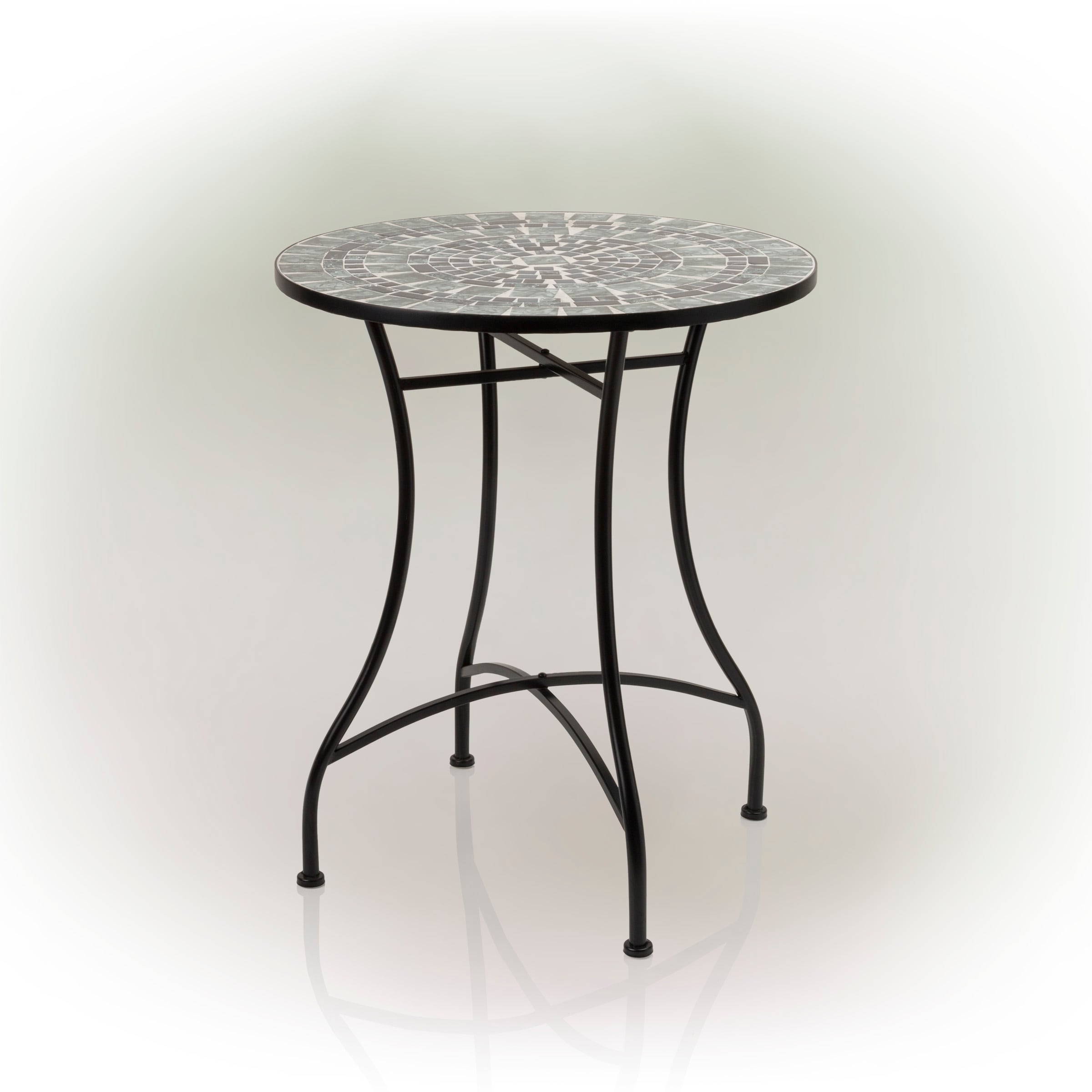 Ensemble bistrot 3 pièces en mosaïque de verre marbré intérieur/extérieur Alpine Corporation, table et chaises pliantes, sièges de patio