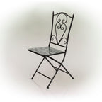 Ensemble bistrot 3 pièces en mosaïque de verre marbré intérieur/extérieur Alpine Corporation, table et chaises pliantes, sièges de patio
