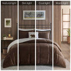 Parure de couette Woolrich Alton en duvet synthétique et sherpa