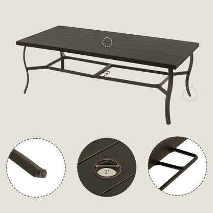 Ensemble de salle à manger de patio en aluminium 9 pièces EGEIROS LIFE AluLux avec coussins lavables