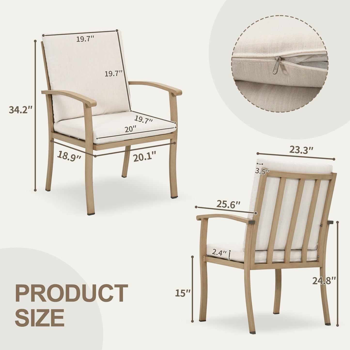 Ensemble de salle à manger de patio en aluminium 9 pièces EGEIROS LIFE AluLux avec coussins lavables