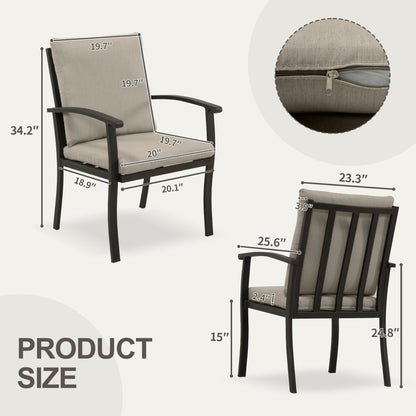 Ensemble de salle à manger de patio en aluminium 9 pièces EGEIROS LIFE AluLux avec coussins lavables
