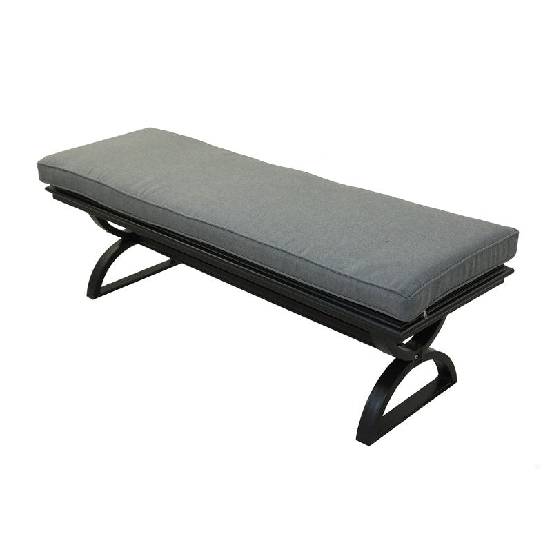 Ensemble de salle à manger rectangulaire en aluminium 7 pièces avec 6 chaises pivotantes
