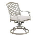 Ensemble de salle à manger rectangulaire en aluminium 7 pièces avec 6 chaises pivotantes