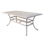 Ensemble de salle à manger rectangulaire en aluminium 7 pièces avec 6 chaises pivotantes