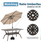 Ensemble de salle à manger rectangulaire d'extérieur en aluminium 9 pièces avec coussins et trou pour parasol