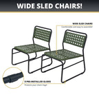 Ensemble de 3 tables bistrot et chaises en osier Kinger Home Olive pour patio - N/A