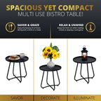 Ensemble de 3 tables bistrot et chaises en osier Kinger Home Olive pour patio - N/A