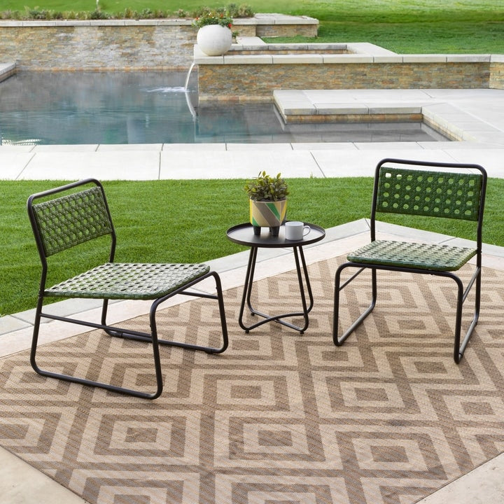 Ensemble de 3 tables bistrot et chaises en osier Kinger Home Olive pour patio - N/A