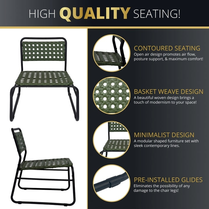 Ensemble de 3 tables bistrot et chaises en osier Kinger Home Olive pour patio - N/A