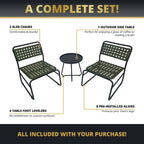 Ensemble de 3 tables bistrot et chaises en osier Kinger Home Olive pour patio - N/A