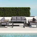 Ensemble de meubles de jardin en aluminium 5 pièces avec table basse