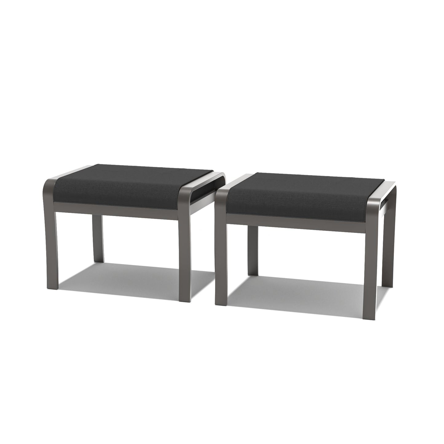 Ensemble de meubles de jardin en aluminium avec foyer, poufs, chaises pivotantes et canapé sectionnel avec coussins épais pour véranda et jardin