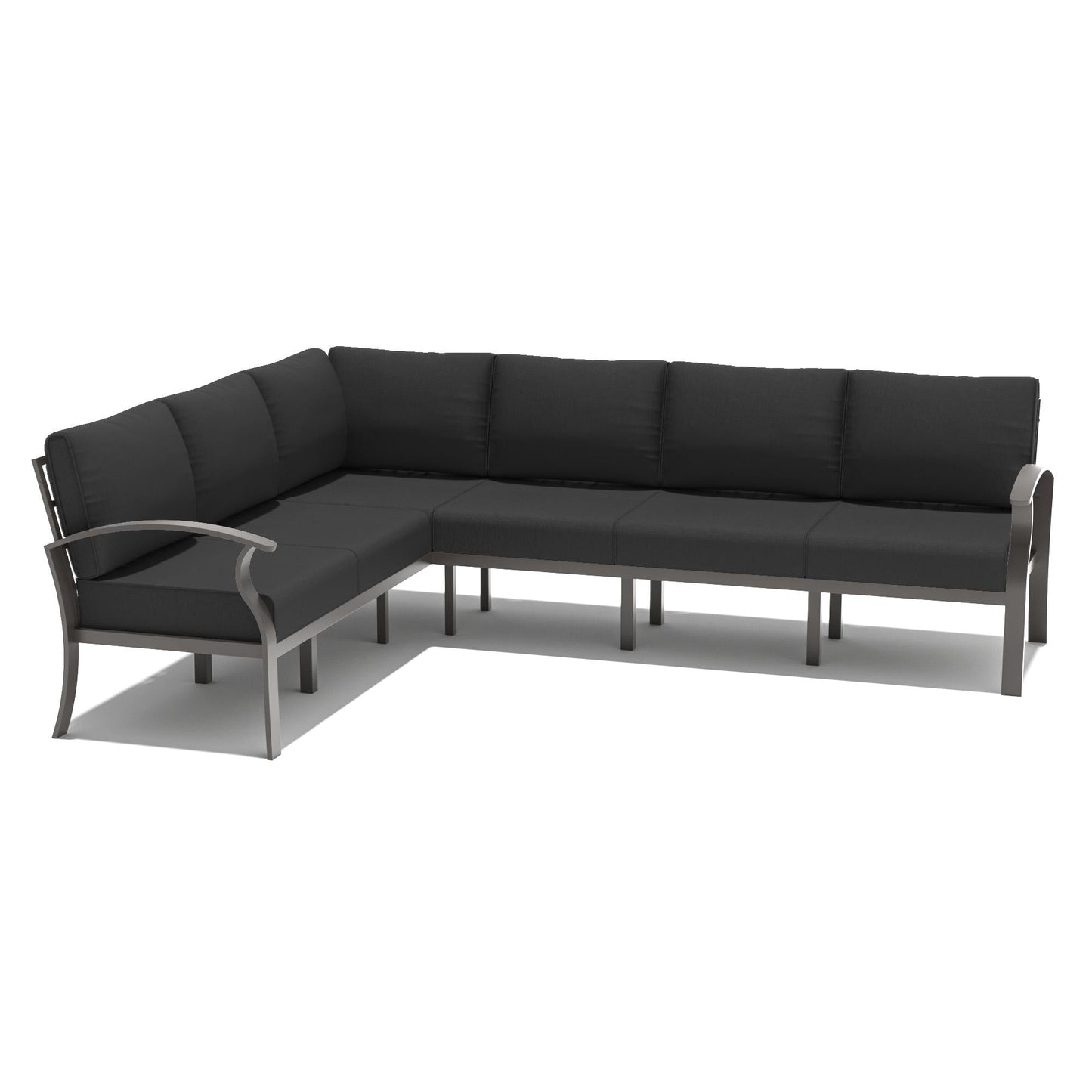 Ensemble de meubles de jardin en aluminium avec foyer, poufs, chaises pivotantes et canapé sectionnel avec coussins épais pour véranda et jardin