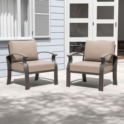 Ensemble de meubles de jardin en aluminium avec foyer, poufs, chaises pivotantes et canapé sectionnel avec coussins épais pour véranda et jardin