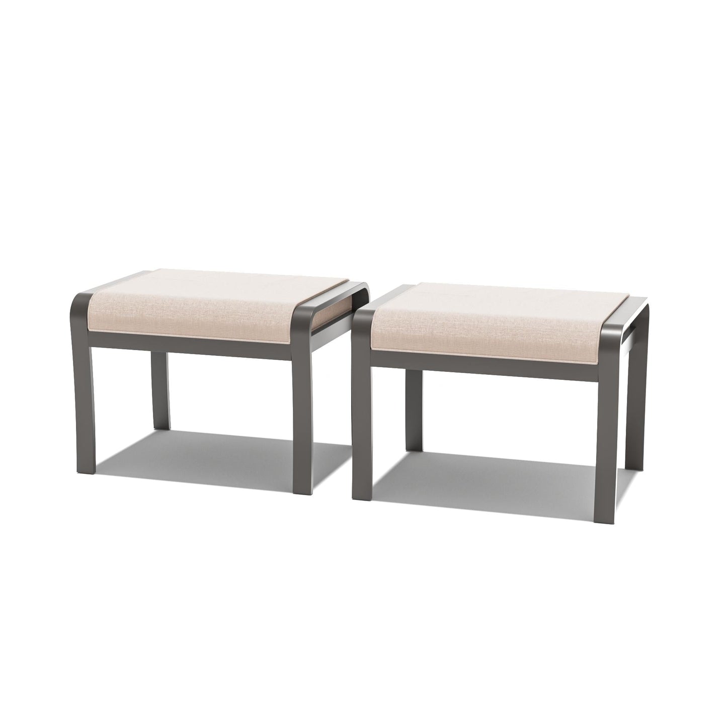 Ensemble de meubles de jardin en aluminium avec foyer, poufs, chaises pivotantes et canapé sectionnel avec coussins épais pour véranda et jardin
