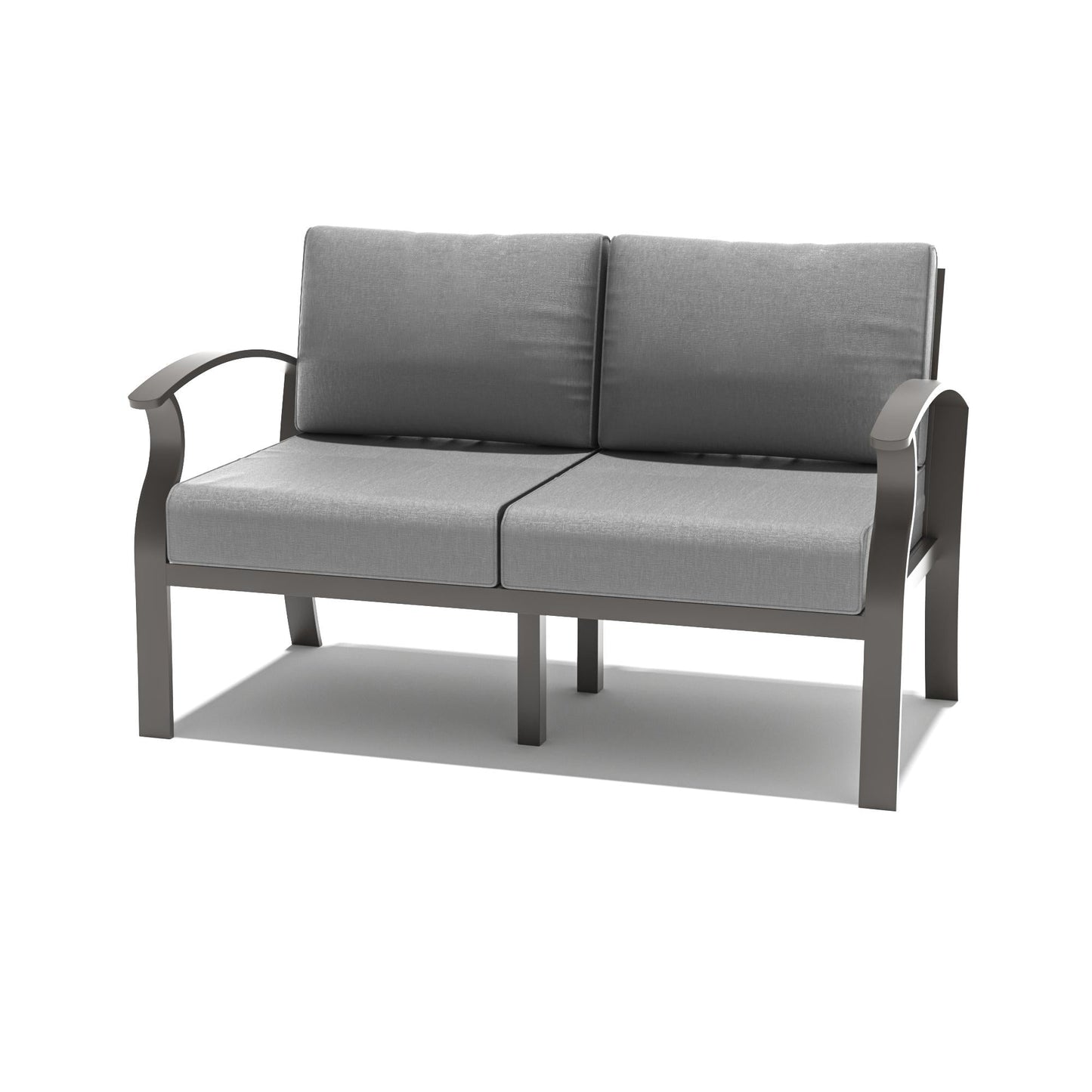 Ensemble de meubles de jardin en aluminium avec foyer, poufs, chaises pivotantes et canapé sectionnel avec coussins épais pour véranda et jardin