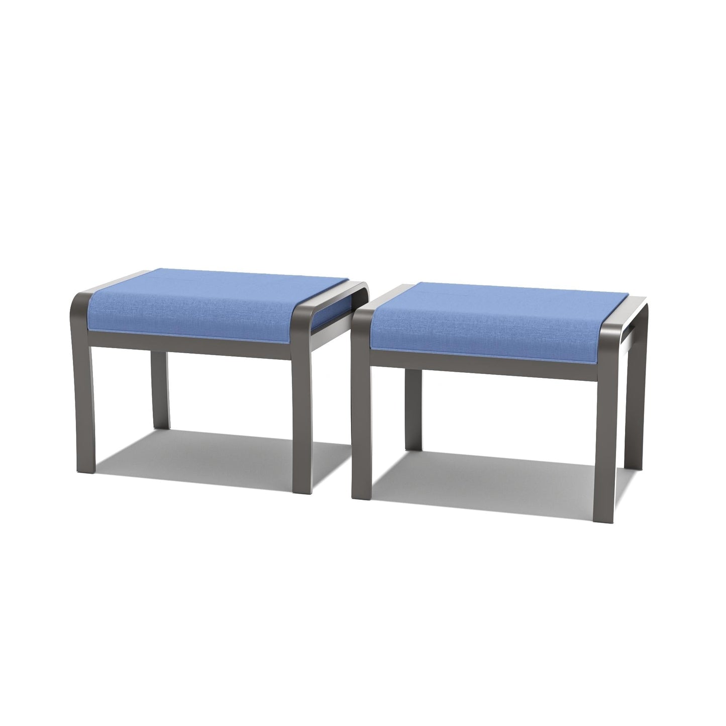 Ensemble de meubles de jardin en aluminium avec foyer, poufs, chaises pivotantes et canapé sectionnel avec coussins épais pour véranda et jardin