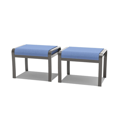 Ensemble de meubles de jardin en aluminium avec foyer, poufs, chaises pivotantes et canapé sectionnel avec coussins épais pour véranda et jardin