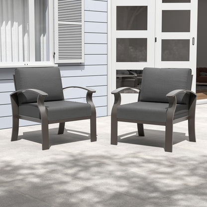 Ensemble de meubles de jardin en aluminium avec foyer, poufs, chaises pivotantes et canapé sectionnel avec coussins épais pour véranda et jardin