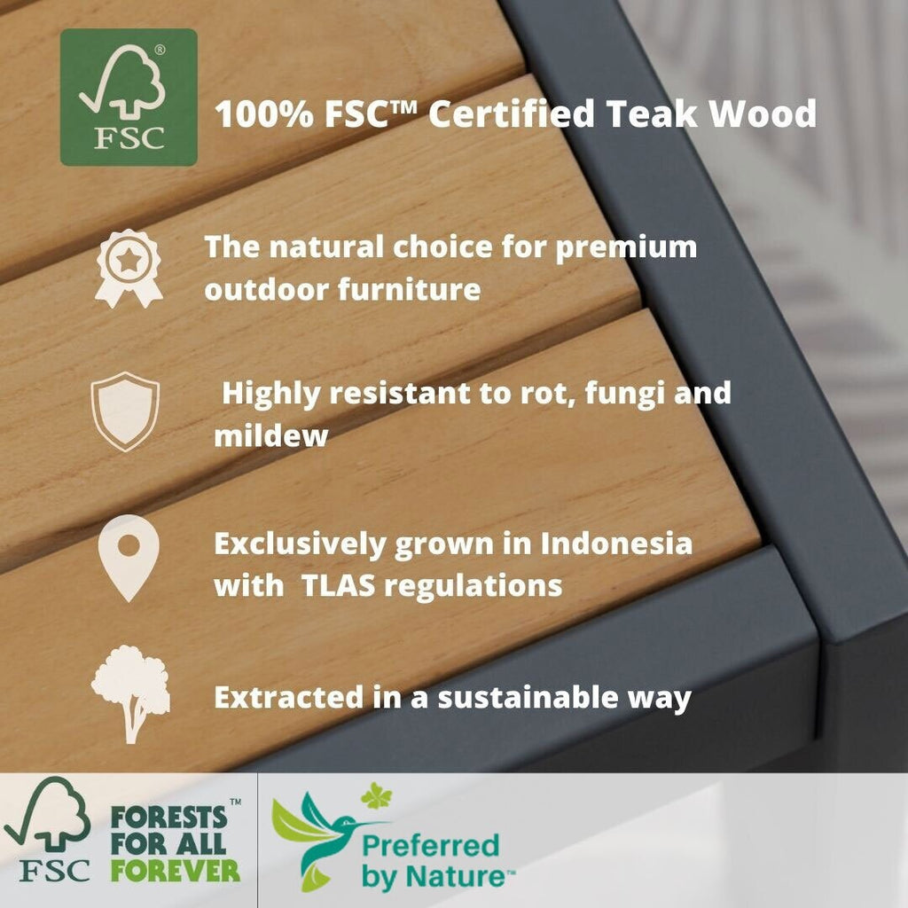 Ensemble de 6 sièges de jardin en teck FSC Amazonia Arnhou