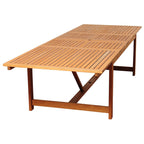Ensemble de salle à manger extensible pour patio en bois FSC Amazonia Audrey, 11 pièces – 170 L x 100 l x 35 H