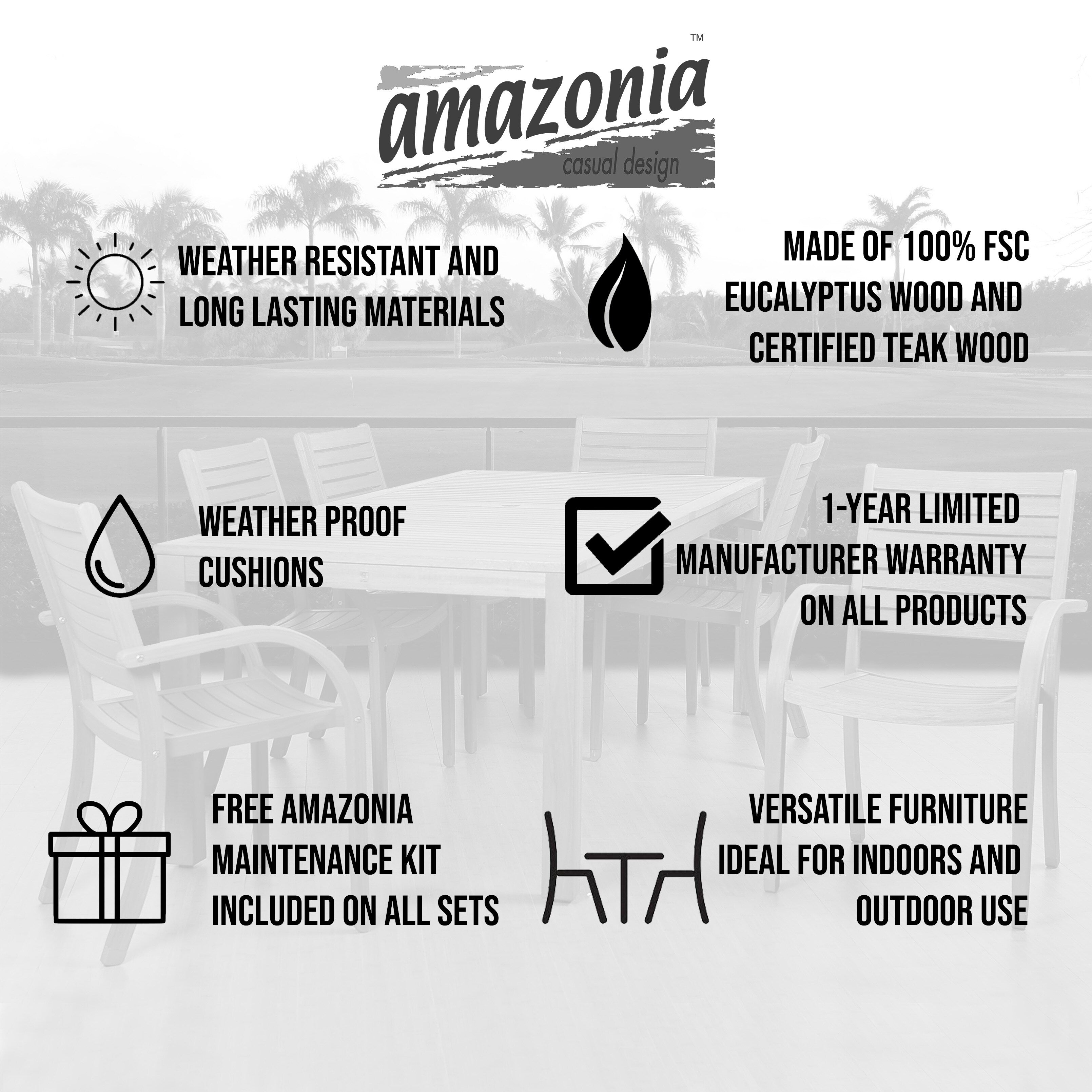 Ensemble de salle à manger rectangulaire extensible de 11 pièces Amazonia Bonita