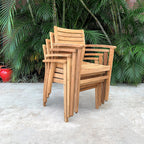 Ensemble de salle à manger d'extérieur extensible Amazonia Chiesa, 11 pièces, en teck certifié FSC - 11 pièces