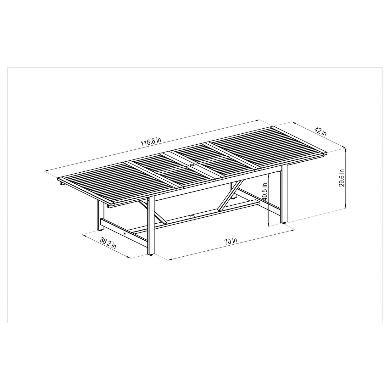 Ensemble de salle à manger rectangulaire Amazonia Deluxe Hawaii en bois et résine, 9 pièces