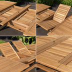 Ensemble de salle à manger d'extérieur Amazonia Isra en bois certifié FSC, 9 pièces