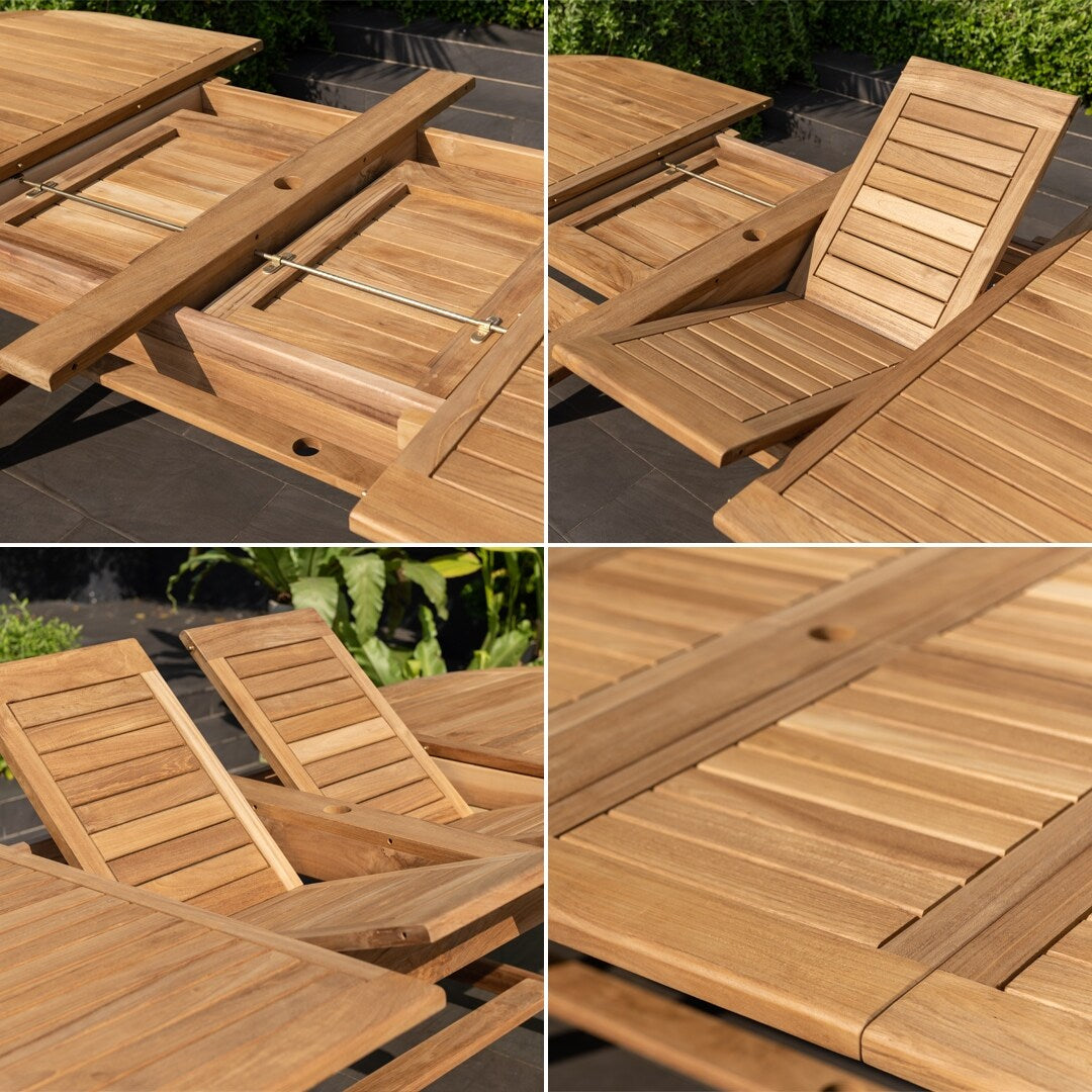 Ensemble de salle à manger d'extérieur Amazonia Isra en bois certifié FSC, 9 pièces